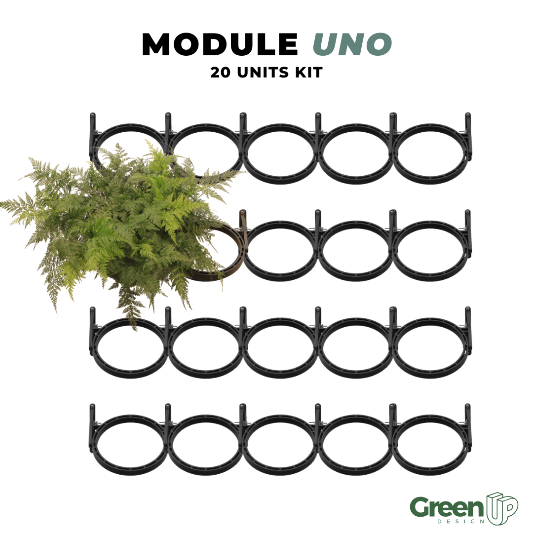GreenUp Vertical Garden – Single Pot Modules (🧩20 modules · 🪴1 pot per module · 🌱Supports 20 plants)