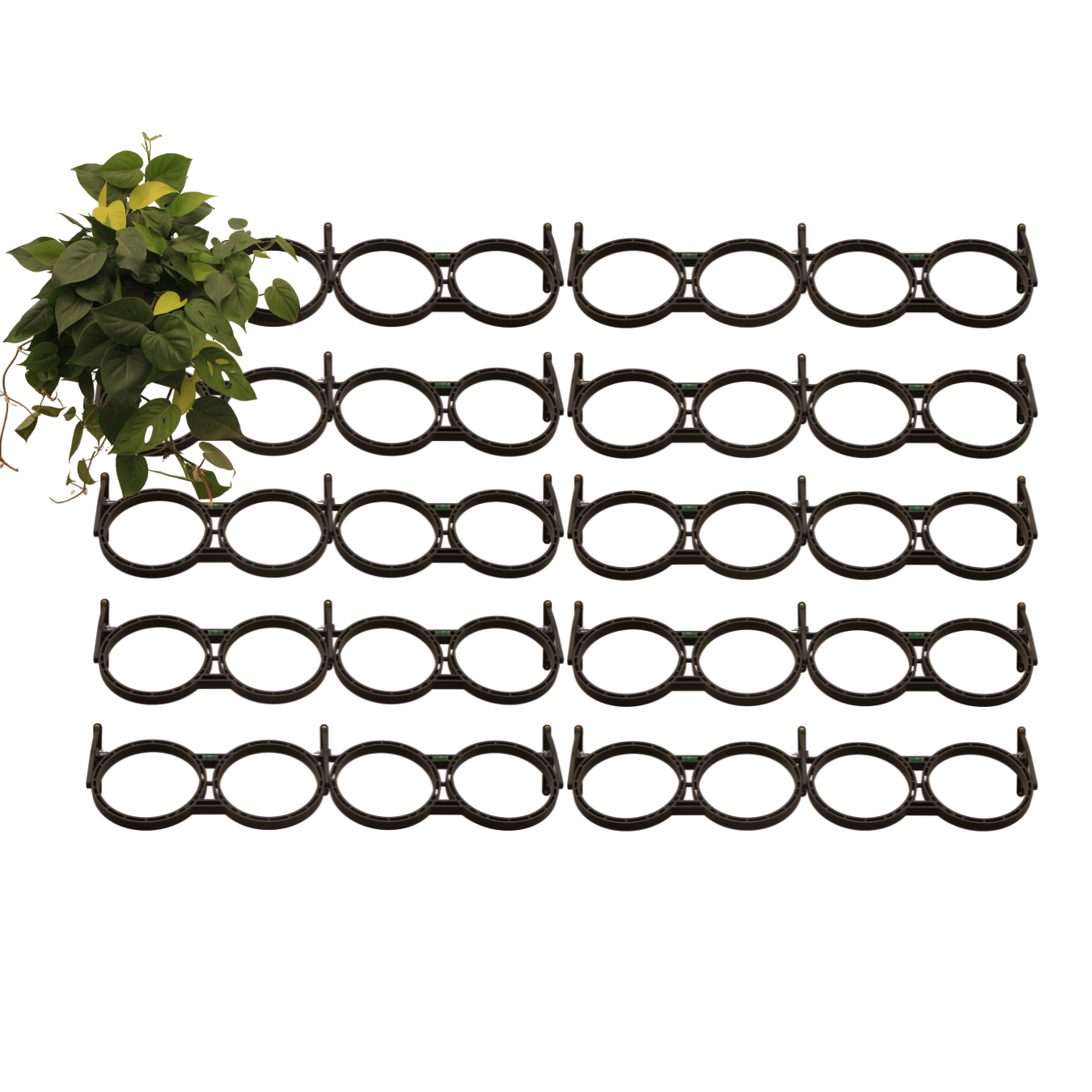 GreenUp Vertical Garden – Duo Pot Modules (🧩20 modules · 2 pots per module ·🌱 Supports 40 plants)